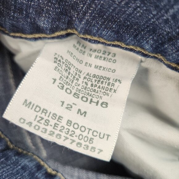 Riders by Lee Mid Rise Bootcut Jeans Womens 12M Curvy Blue Stretch Classic Denim - Picture 3 of 10
